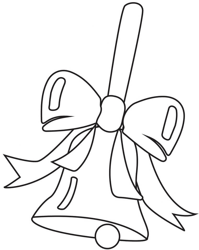 Bell with a Bow Coloring Page