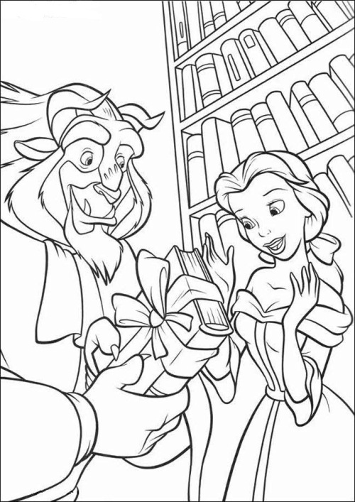 Belle And Beast In Library Disney Princess F9c8
