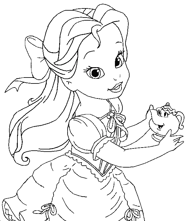 Belle As A Child Disney Princess 9e65 Coloring Page