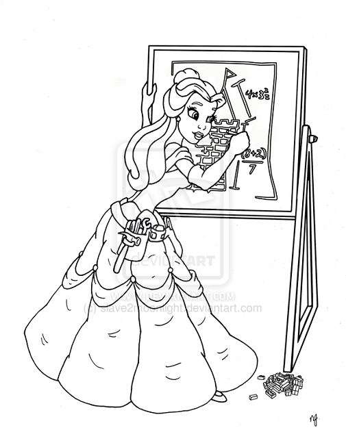 Belle Drawing Something Disney Princess Coloring Page