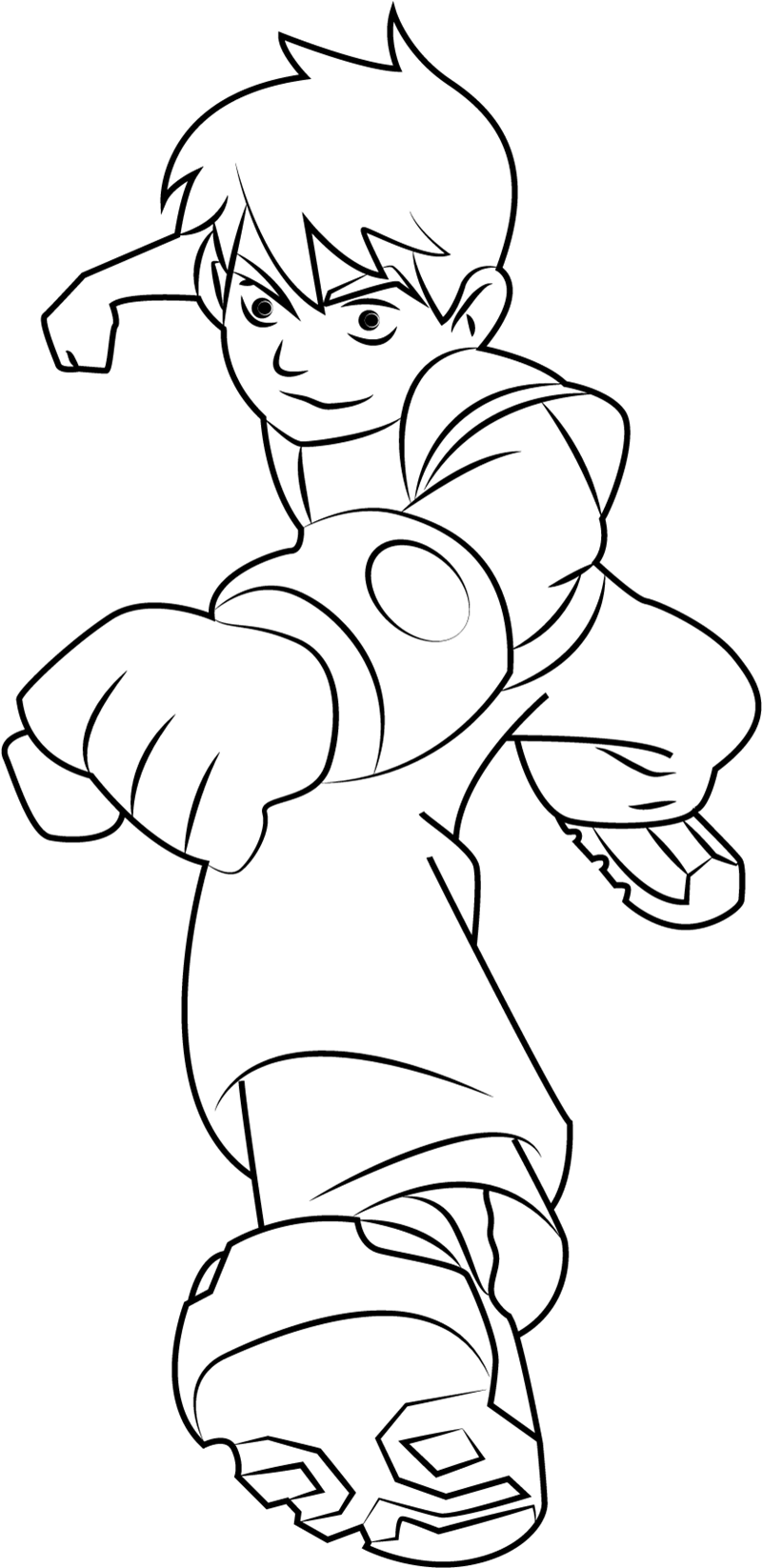 Ben 10 Running Coloring Page