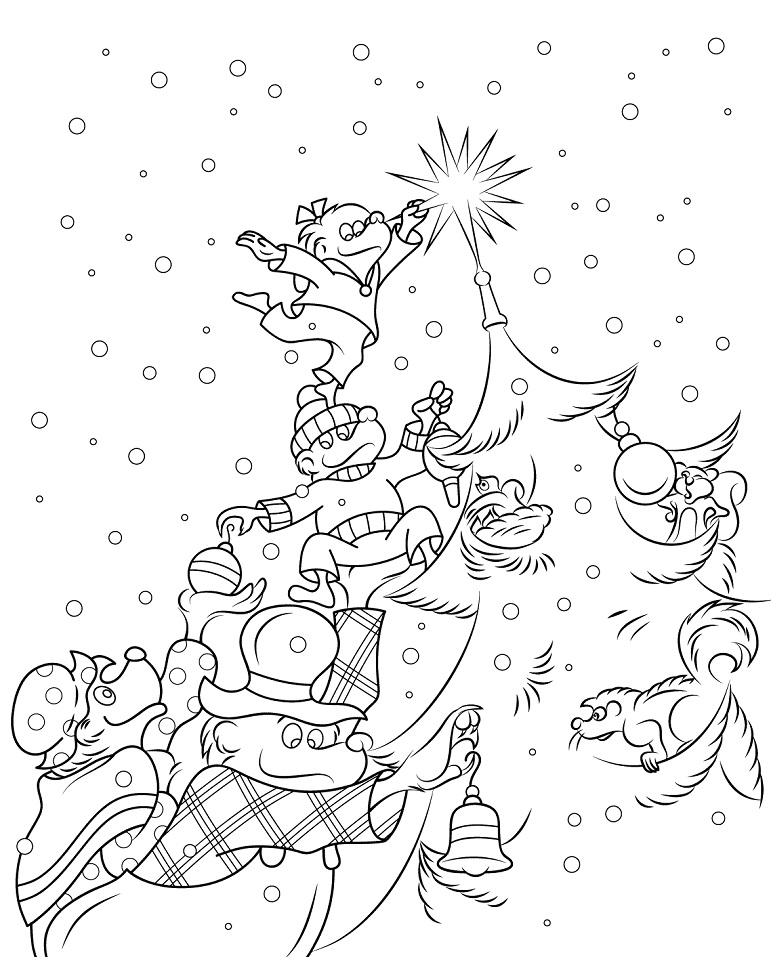 Berenstain Bears Christmas Tree Coloring Page