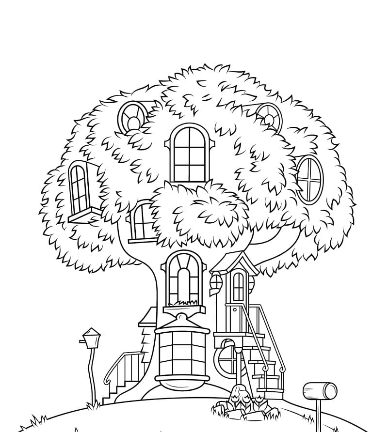 Berenstain Bears Treehouse Coloring Page