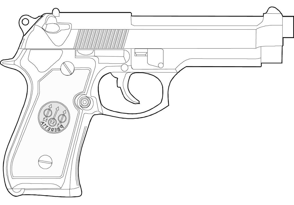 Beretta Handgun Coloring Page