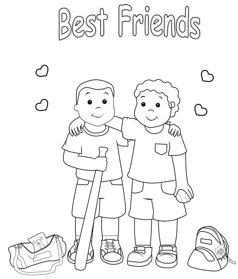 Best Friends 1 Coloring Page