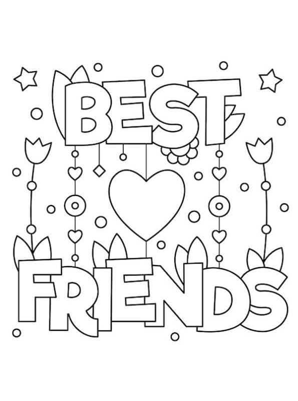 Best Friends 4 Coloring Page