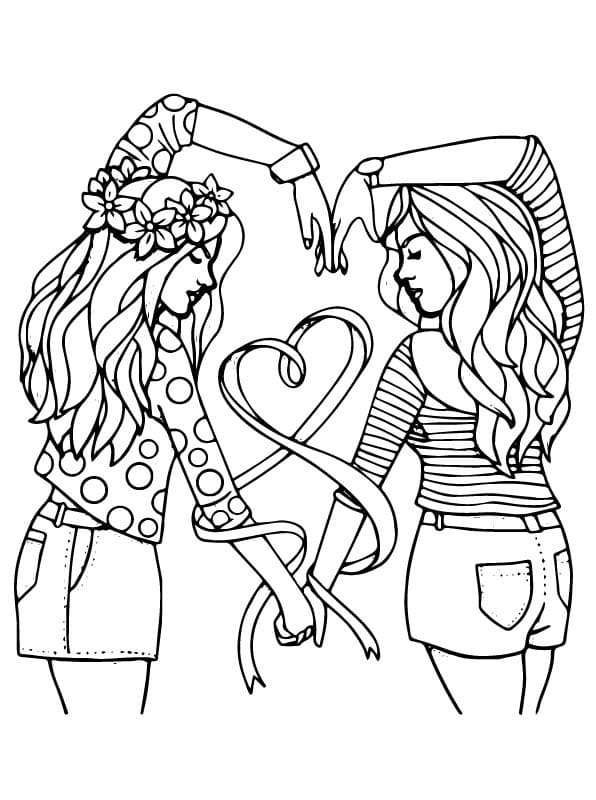 Best Friends 5 Coloring Page