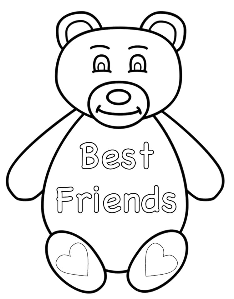 Best Friends Bear Coloring Page
