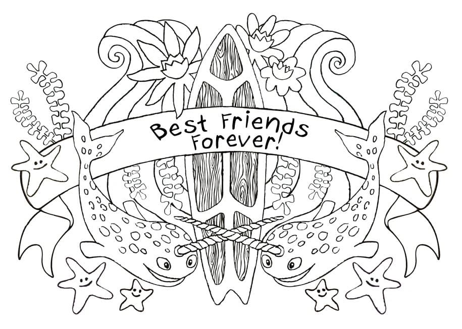 Best Friends Forever! Coloring Page