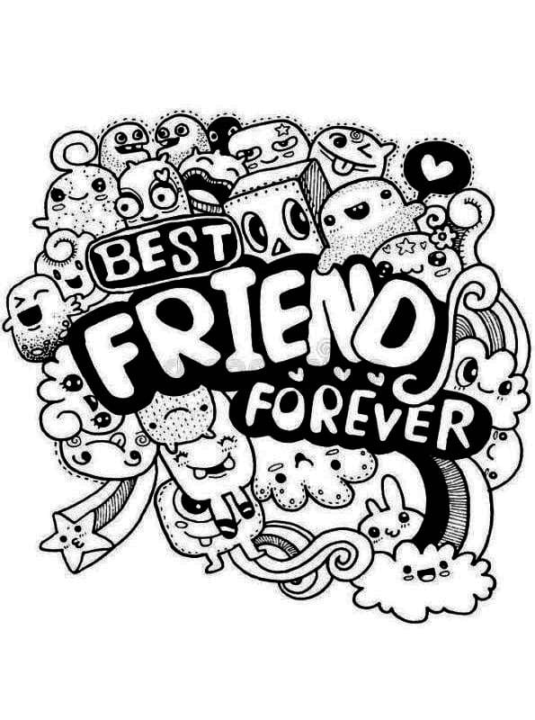 Best Friends Forever 1 Coloring Page