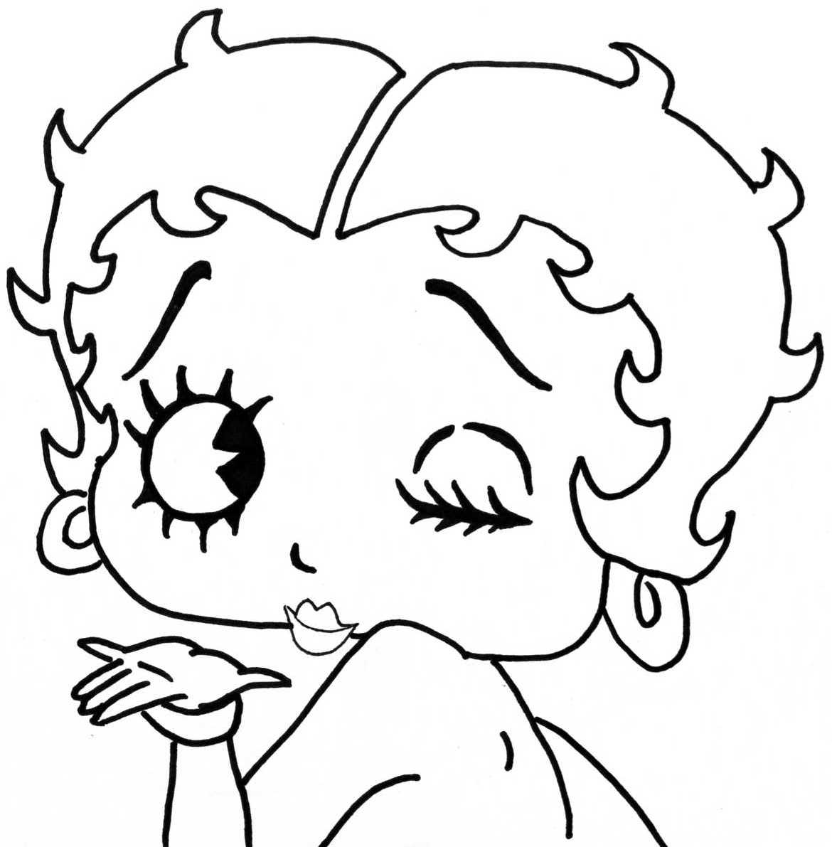 Betty Boop Faces Coloring Page