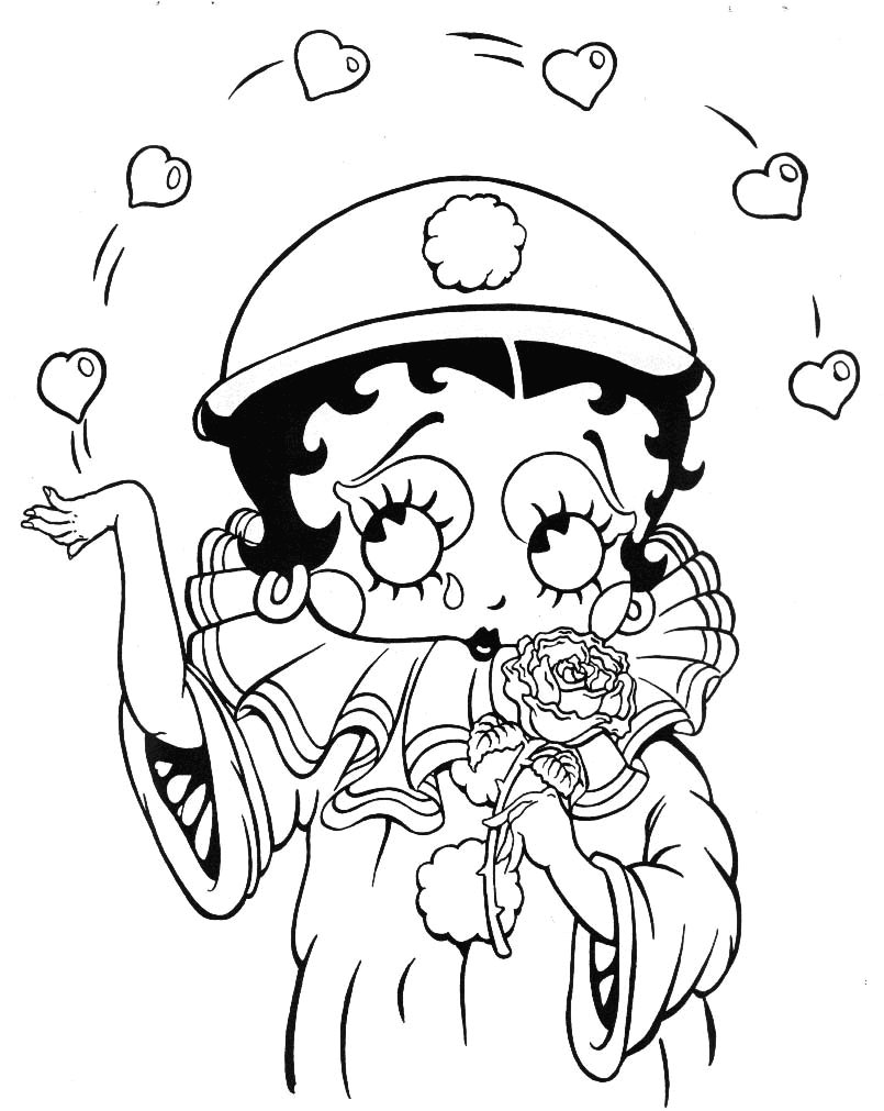 Betty Boops for Kids Coloring Page