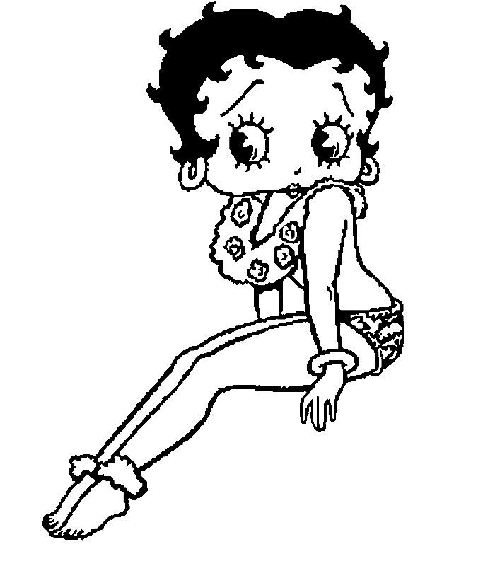 Betty Boops Printable Coloring Page