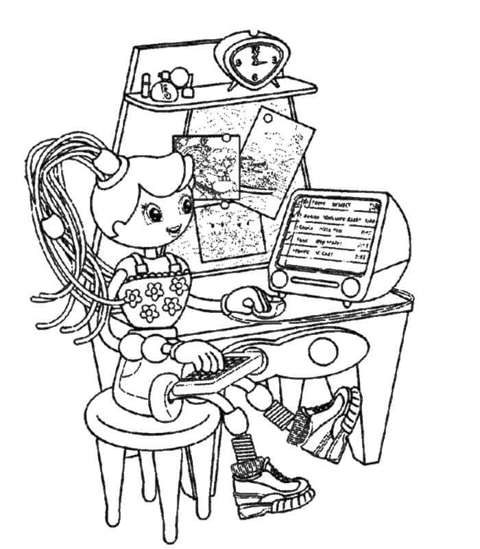 Betty Spaghetti Using Computer