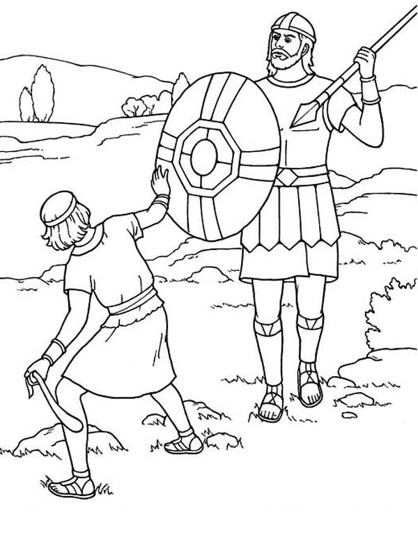 Bible – David and Goliath Coloring Page