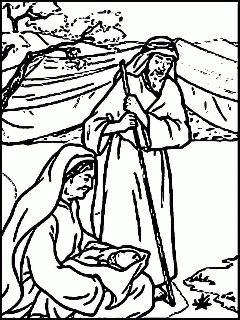 Bible Abraham and Sarah For Kids Coloring Page