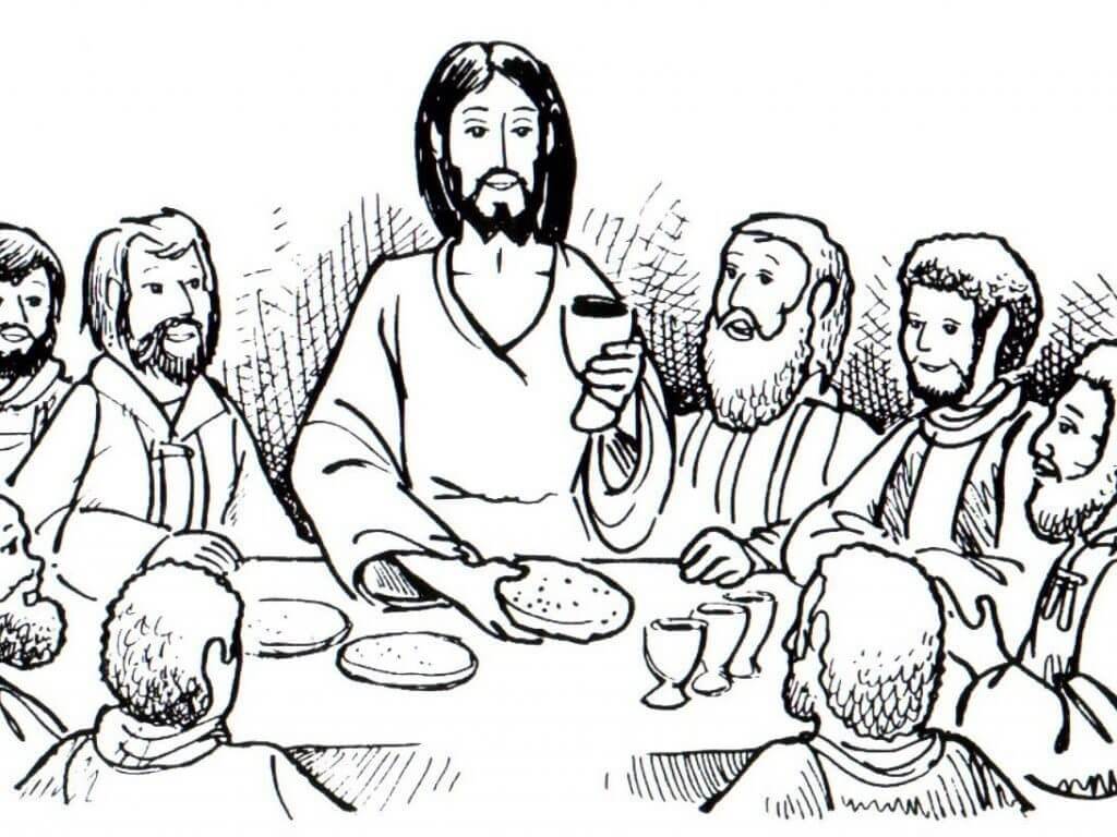 Bible Last Supper Cool Coloring Page