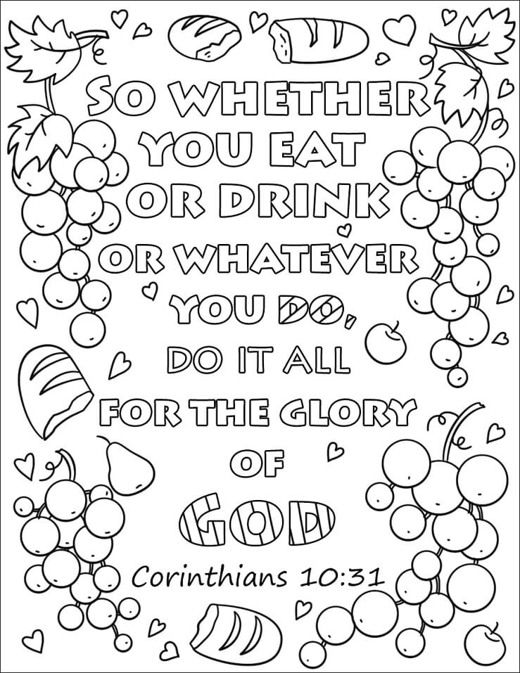 Bible Verse 1 For Kids Coloring Page