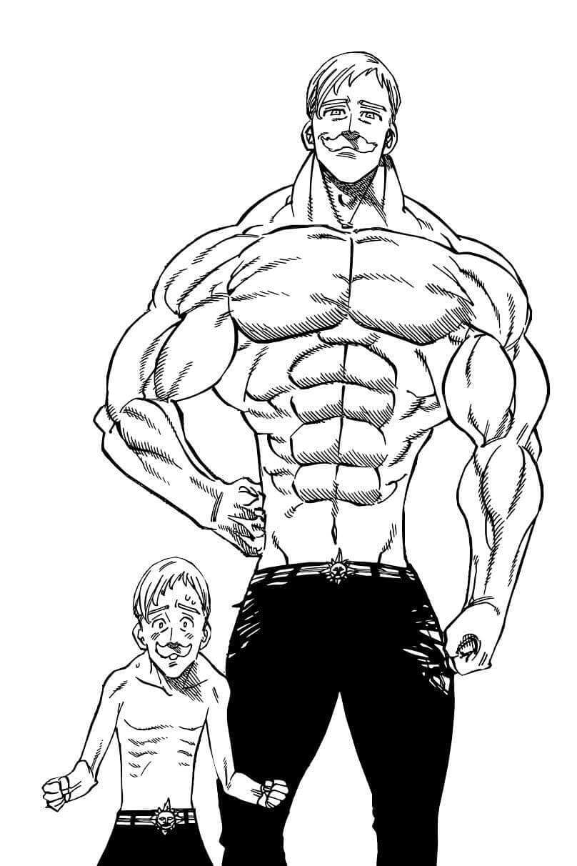 Big and Small Escanor Coloring Page