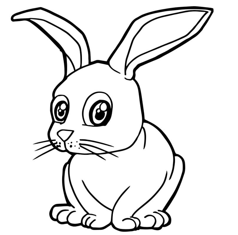 Big-Eyed Rabbit Coloring Page