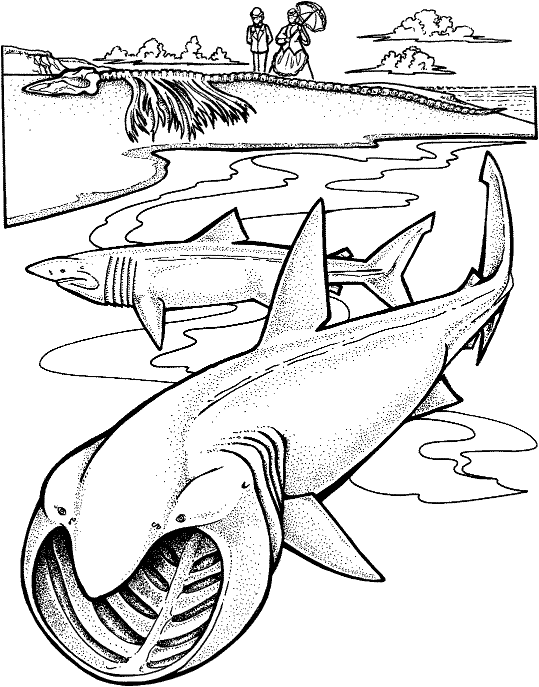 Big Mouth Shark Coloring Page