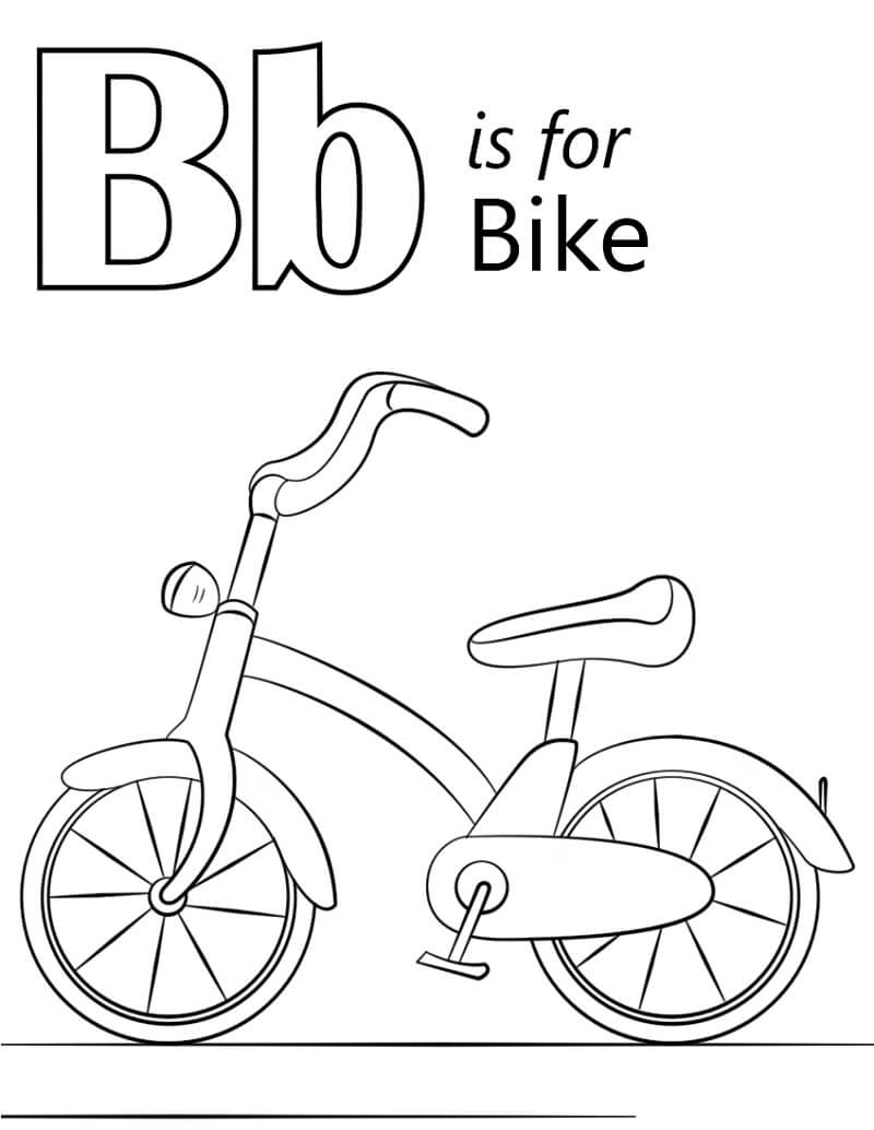 Bike Letter B Coloring Page