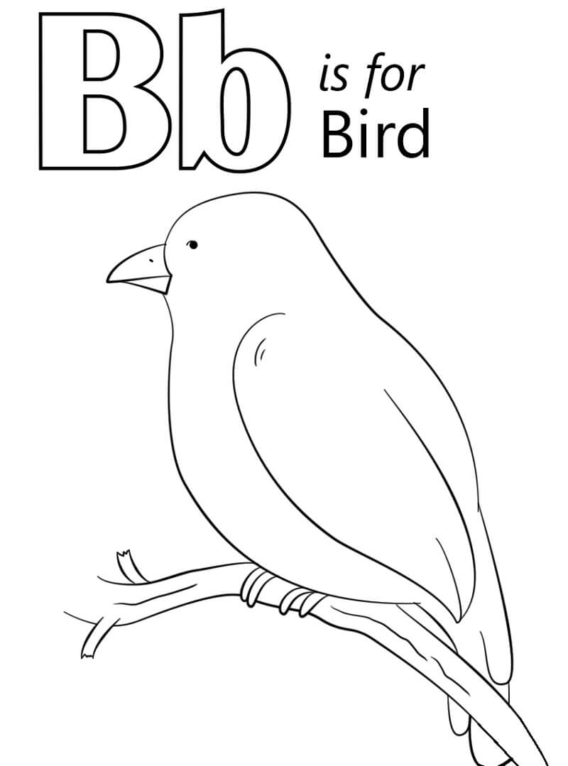 Bird Letter B Coloring Page