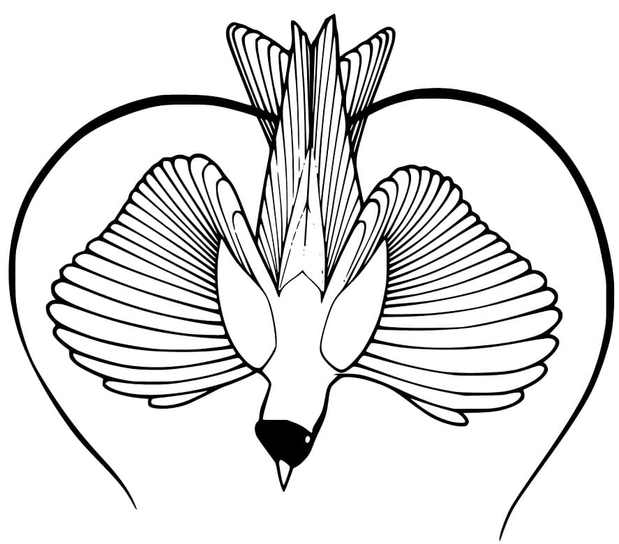 Bird of Paradise Flying Down Coloring Page