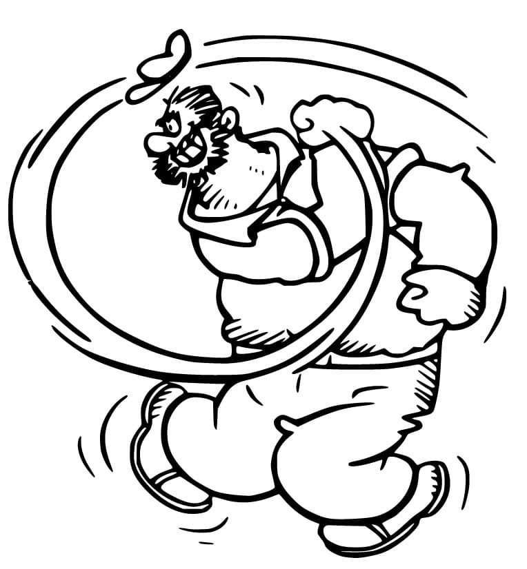 Bluto Punching Coloring Page
