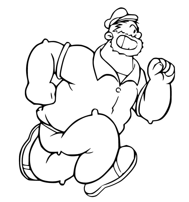 Bluto Running Coloring Page