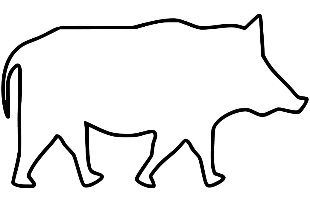 Boar Outline Coloring Page