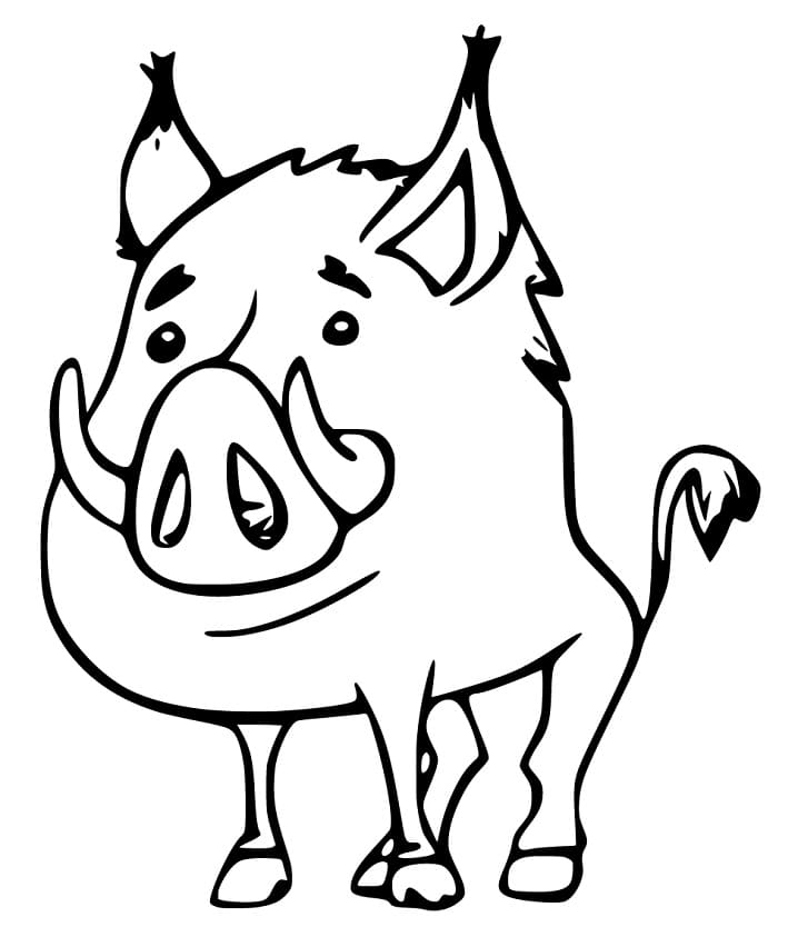 Boar Smiling Coloring Page