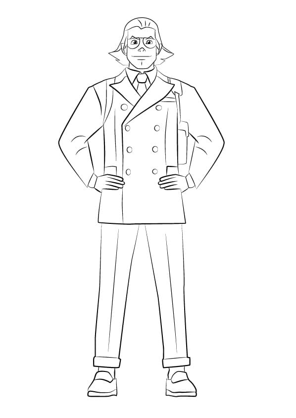 Bobby Fulbright from Ace Attorney Coloring Page