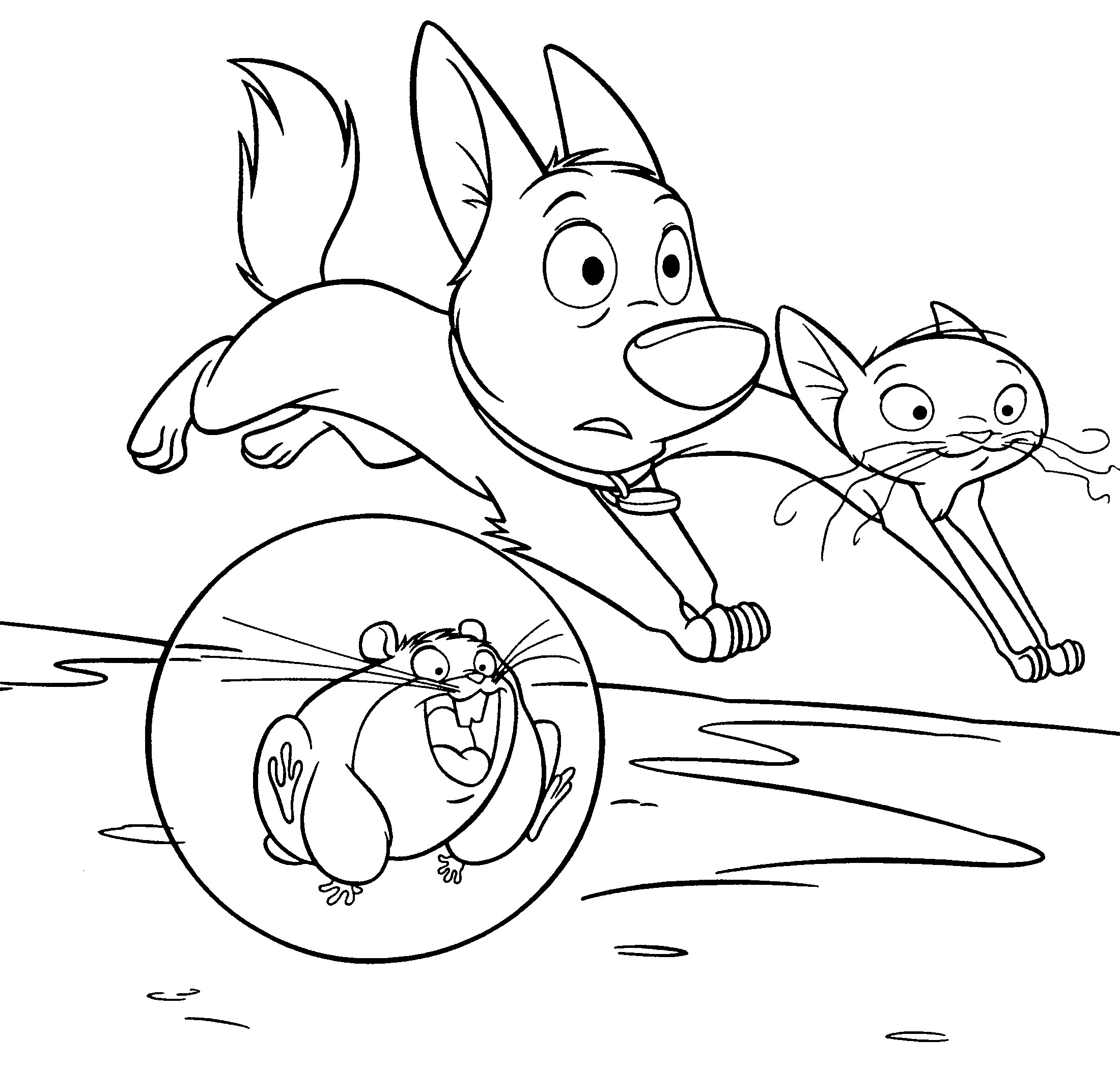 Bolt’s Cute Gang Coloring Page