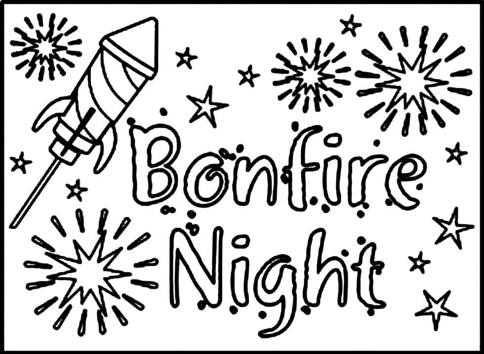 Bonfire Night 4 Coloring Page