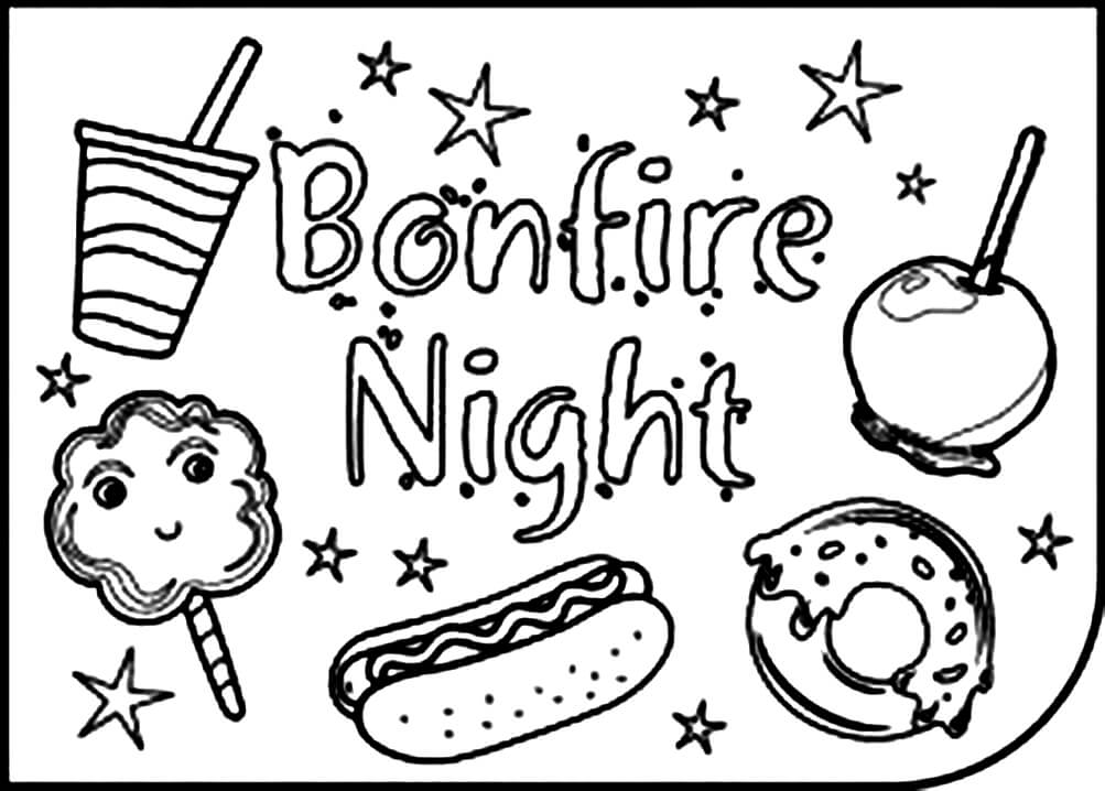 Bonfire Night 5 Coloring Page