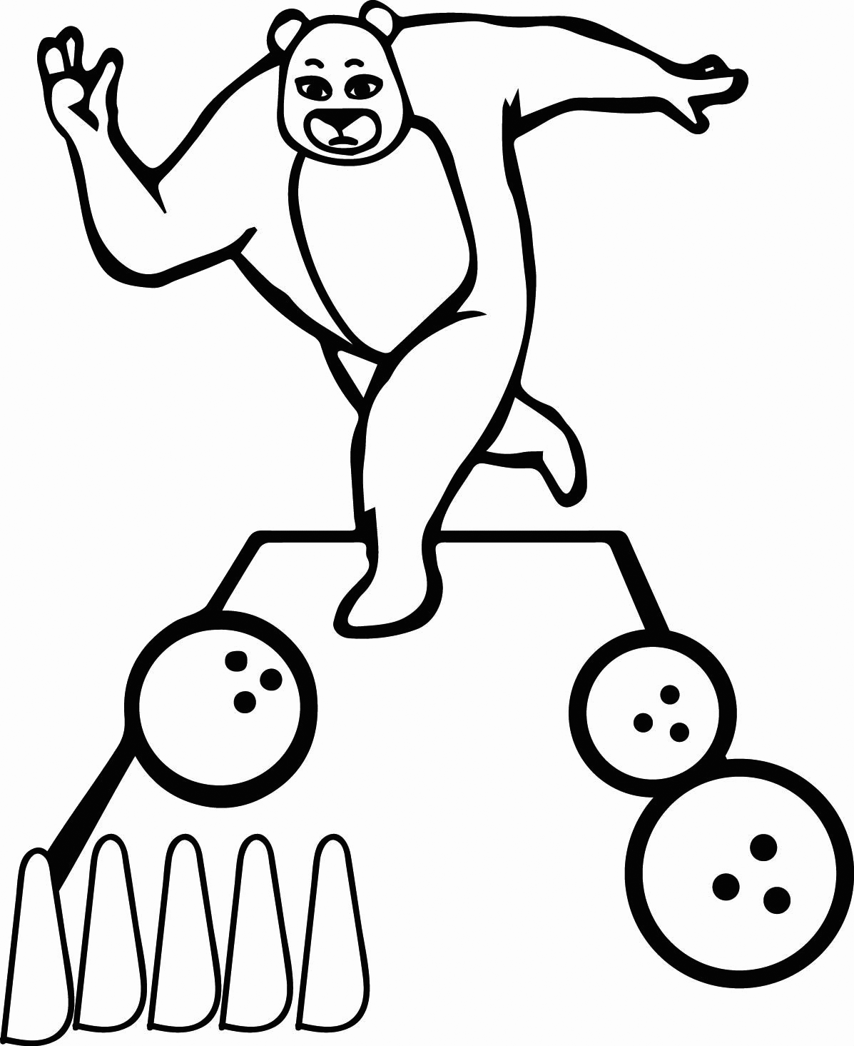Bowling Bears Coloring Page