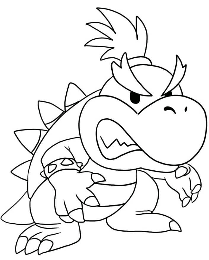 Bowser Jr. is Angry Coloring Page