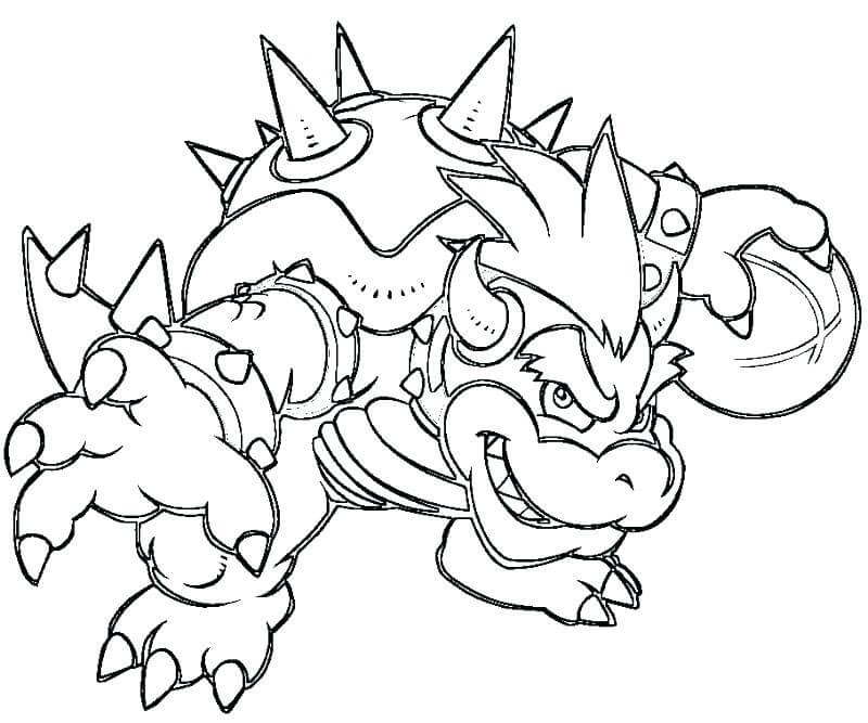 Bowser with a Ball Coloring Page