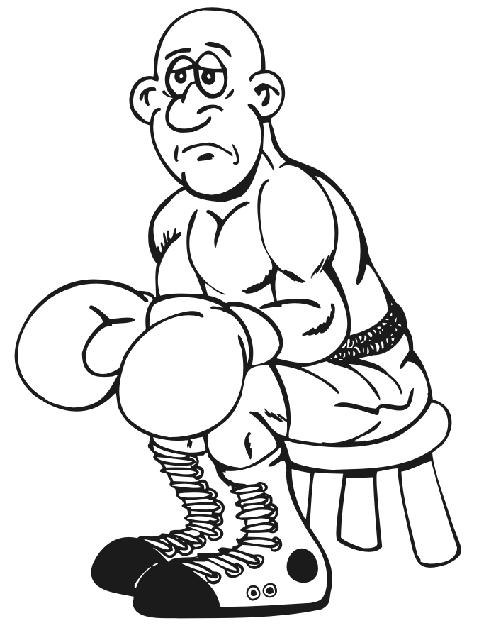 Boxer Sitting On Stool