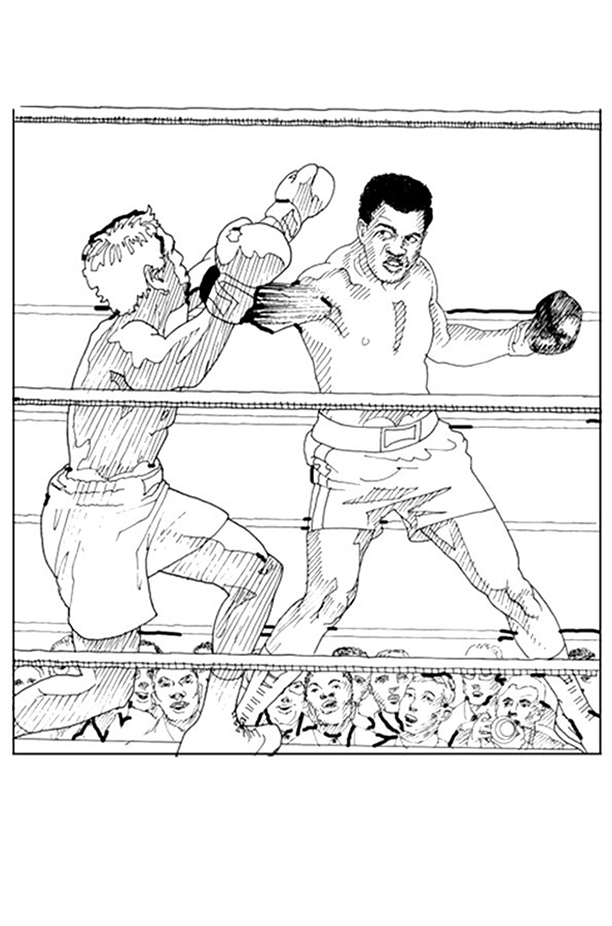 Boxing Matchs Coloring Page