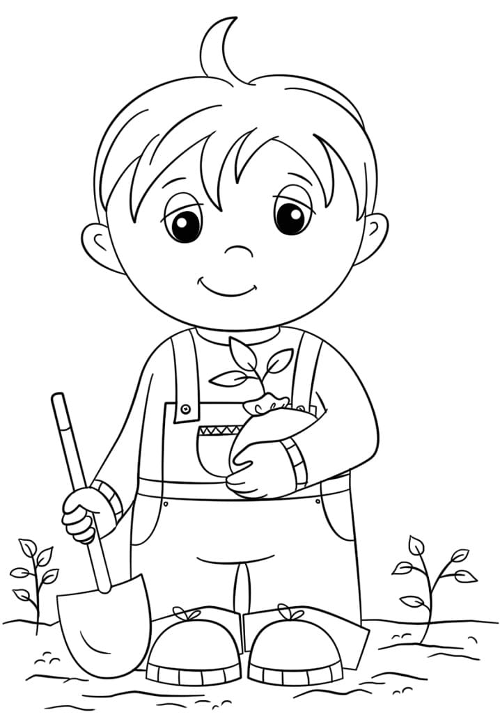 Boy Holding Seedling