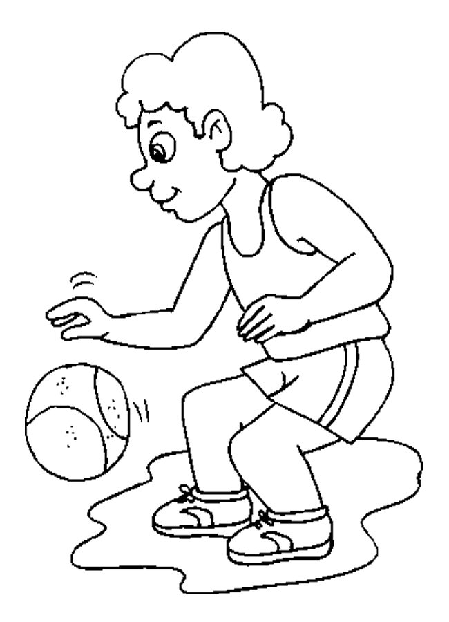 Boy Playing Basketball S1021 Coloring Page