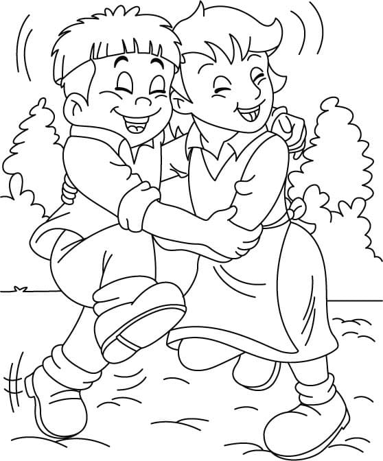 Boys Best Friends Coloring Page