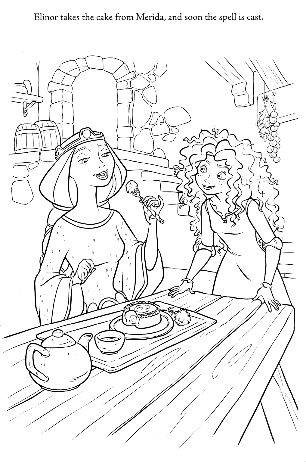 Brave – Merida and Mom Coloring Page