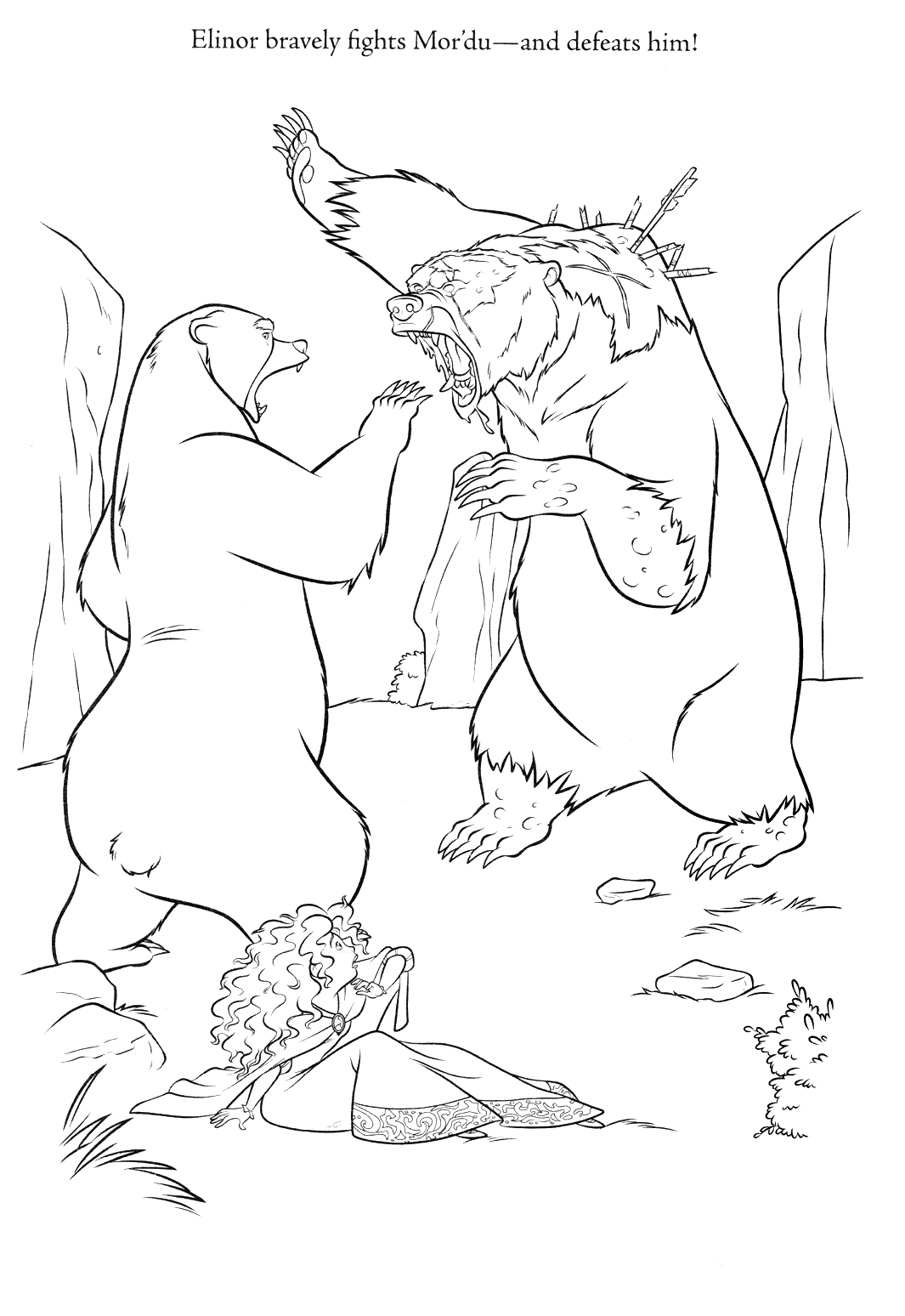 Braves – Elinor fights Coloring Page
