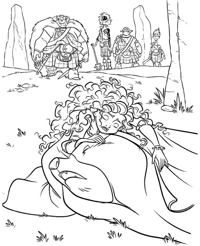 Braves – Merida mourns Coloring Page
