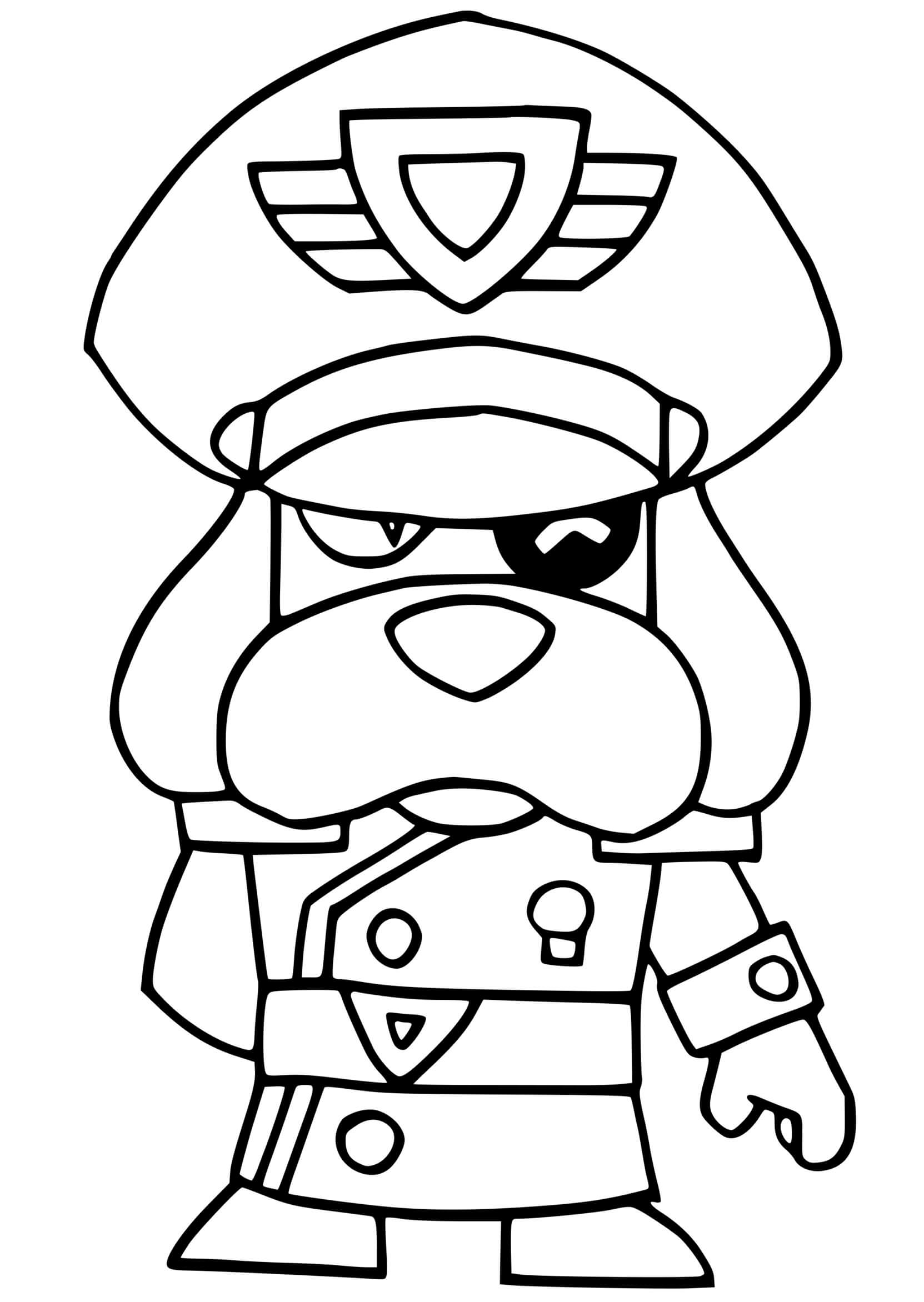 Brawl Stars Force Starr Colonel Medor Coloring Page