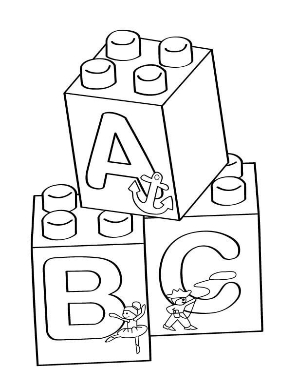 Brick ABC Coloring Page