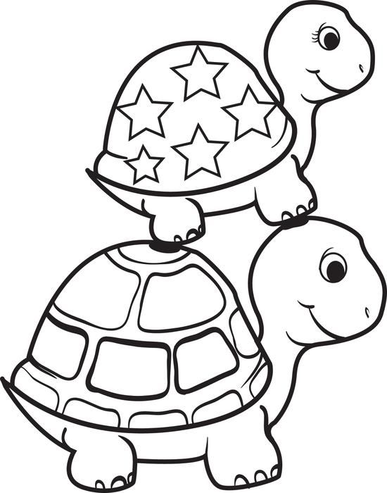 Brother Turtles Coloring Page